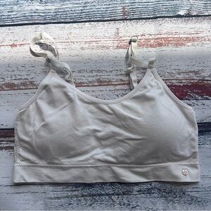 Lucky Brand cream EVERYDAY LUCKY bralette with adjustable straps EUC